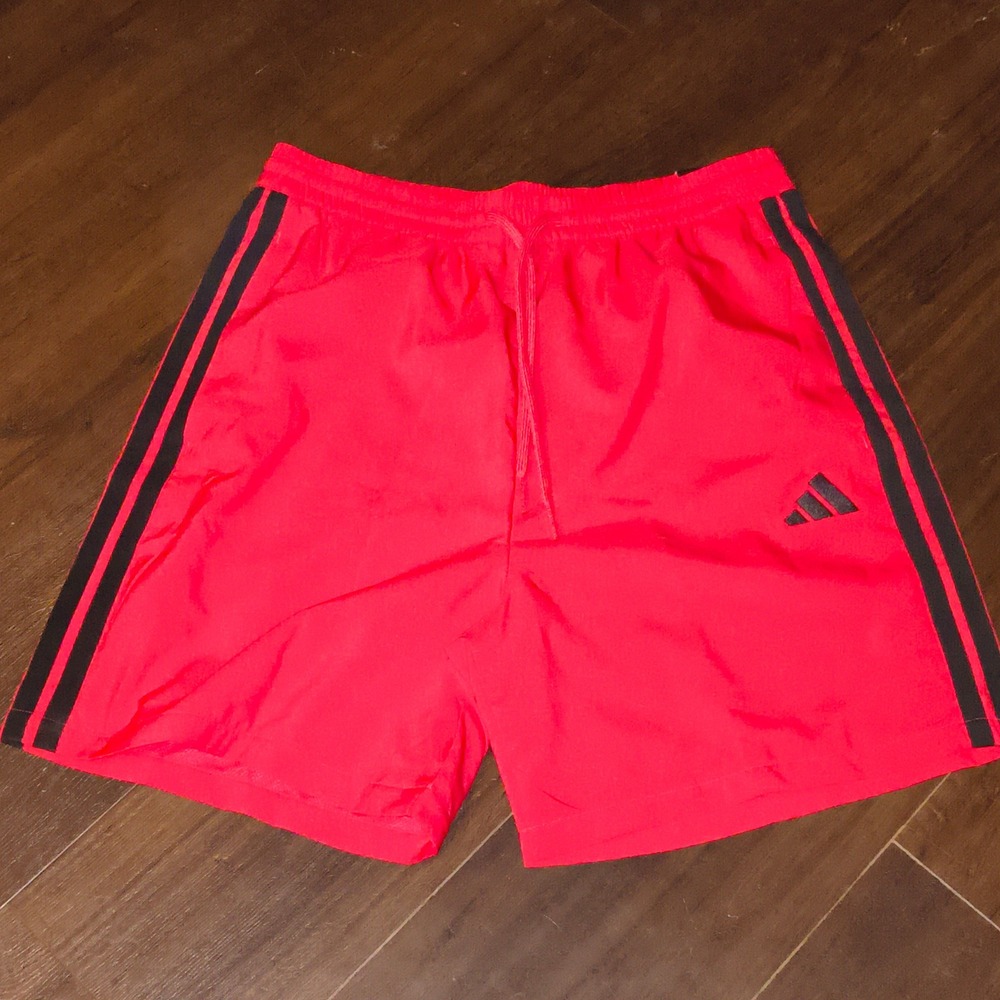 Adidas Mens M 3S Chelsea Multi Sport Shorts Red Black IC1443 Size LT New